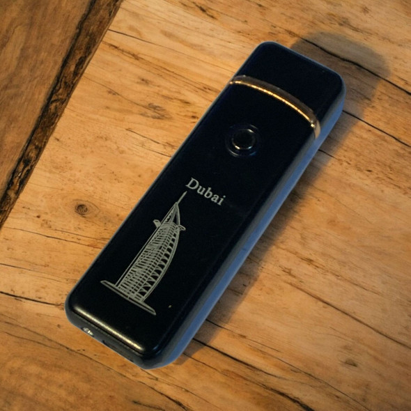 Black Dual-landmark Usb Lighter Burj Al | Premium Handcrafted Gift & Cultural Souvenir - Luxury Handcrafted Art Craftihouse Dubai