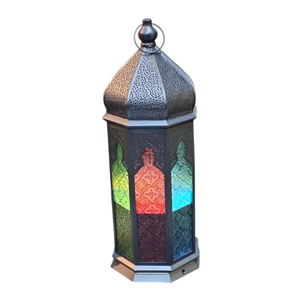 Vintage Black Moroccan Lantern 50 cm