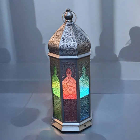 Vintage Black Moroccan Lantern 50 cm