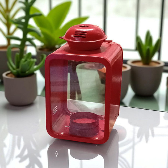 An exclusive 14x7.5 cm modern red lantern, a charming and functional decorative gift that brightens up any room.