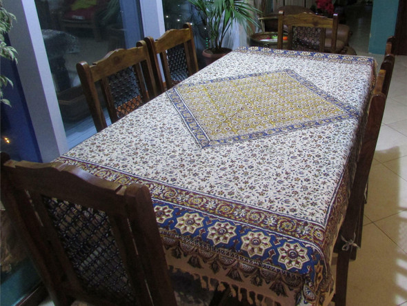 A premium 200cm rectangular handmade Ghalamkari cotton cloth. Featuring intricate block-printed floral patterns—the ultimate luxury Mother's Day gift from Craftihouse.