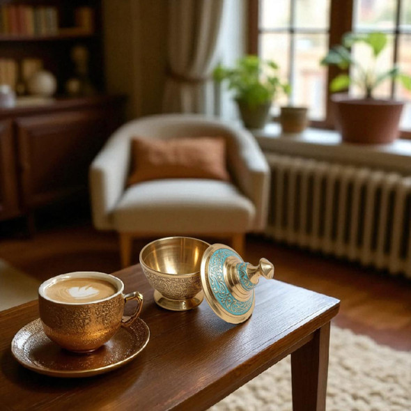 Brass Sugar Bowl With Lid