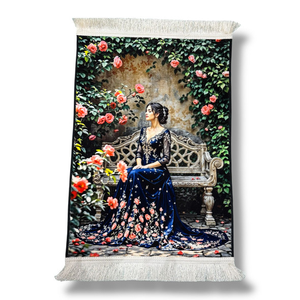 persian-carpet-lady-on-bench-floral-courtyard-carpet