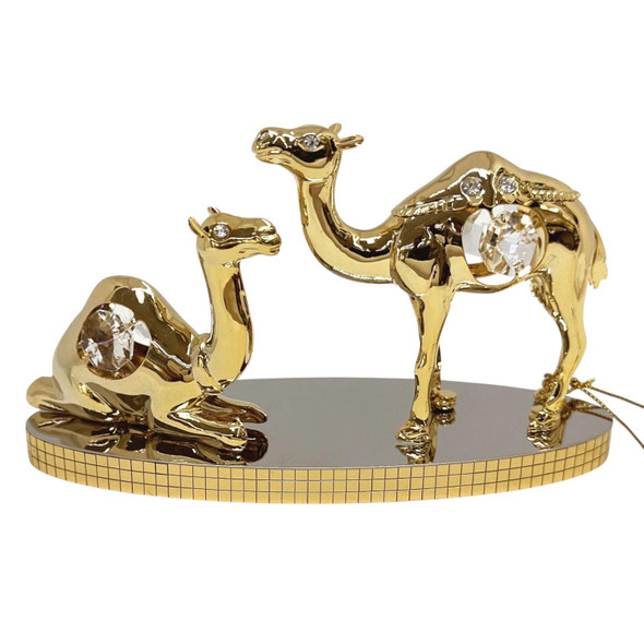 24k Gold-plated Camel Figurines Set | Decorative Glass Heritage Accent - Luxury Handcrafted Art Craftihouse Dubai