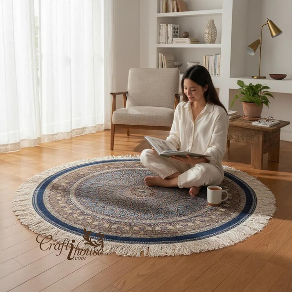 Round Silk Carpet