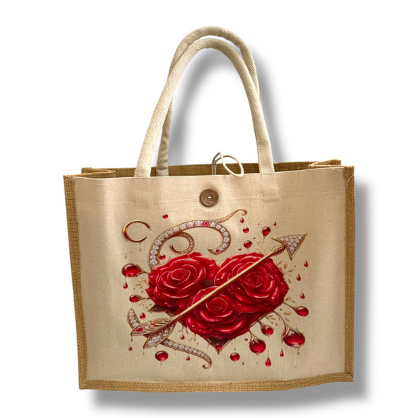 Rtic Red Roses Heart Tote Bag | High-end Boutique Souvenir | Crafted In Dubai - Luxury Handcrafted Art Craftihouse Dubai