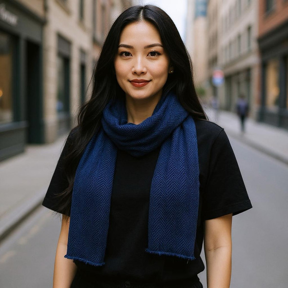 dark blue pashmina shawl