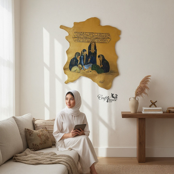 Hand-painted Natural Leather Artwork Al | Luxury Heritage Gift & Cultural Souvenir - Luxury Handcrafted Art Craftihouse Dubai