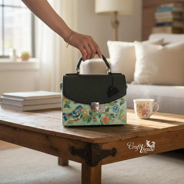 Unique handmade purse with floral design