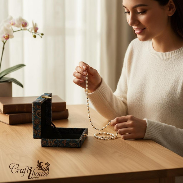 Handmade Termeh jewelry box
