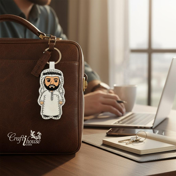 Exclusive Hand Painted Emirati Man Keychain Heritage Collection View