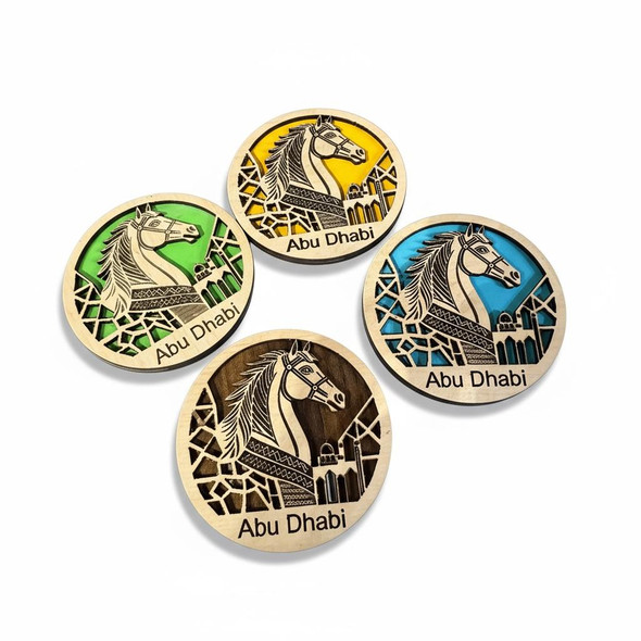 Luxury Wooden Abu Dhabi Horse Magnet Eco-friendly Artisan Detail Shot