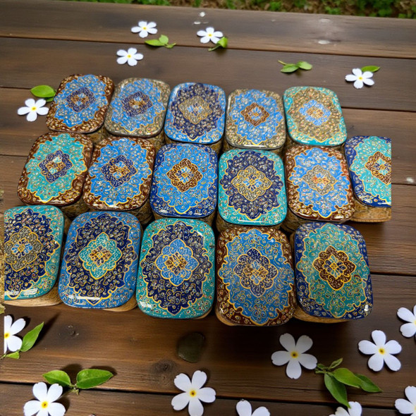 Luxury Hand Painted Khatam Kari Sliding Ring Box 5x7 cm Artisan Detail Shot