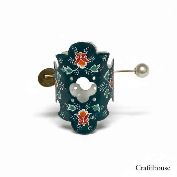 Luxury Hand Painted Copper Minakari Artisan Detail Shot