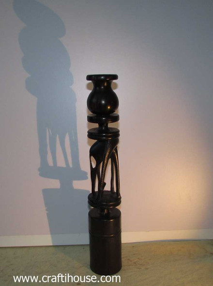 Handcrafted A Candlestick African Ebony Wood | Authentic African Folk Art Bust Lifestyle Visual