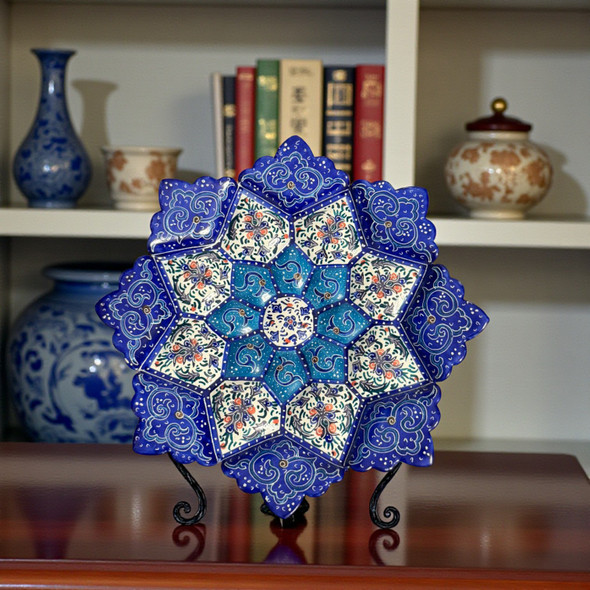 Archival quality Persian Minakari enamel art plate
