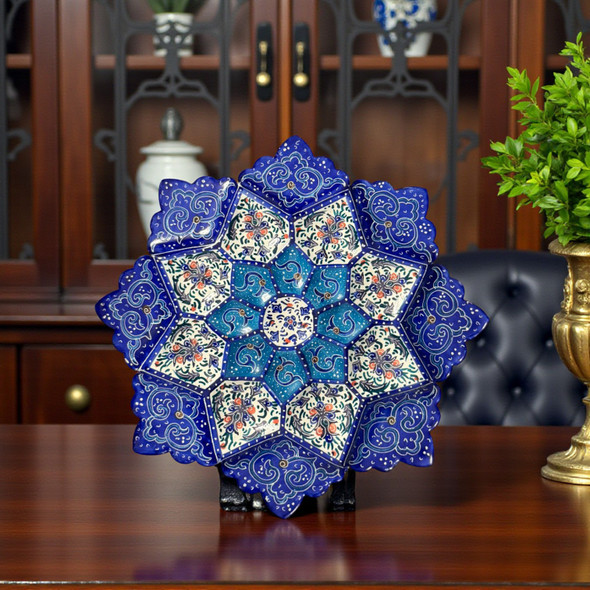 Symbolic heritage gift Persian Minakari enamel copper plate