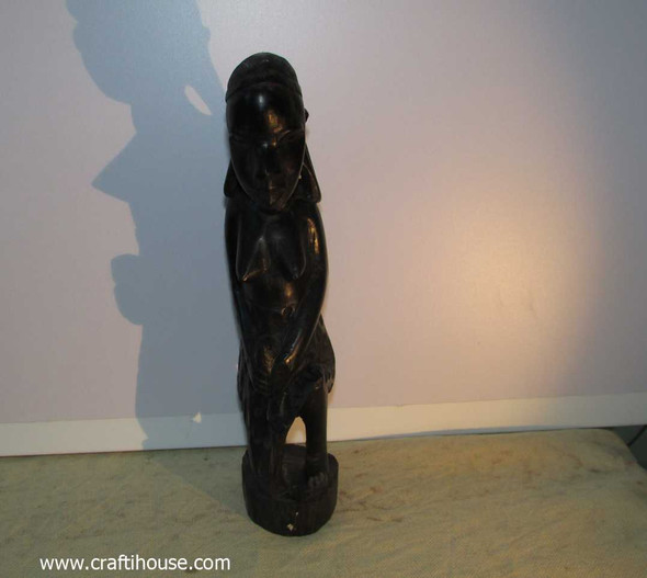Luxury African Tribal Woman Hand Carved | Vintage Ebony Wood Head Bust Premium Design Showcase