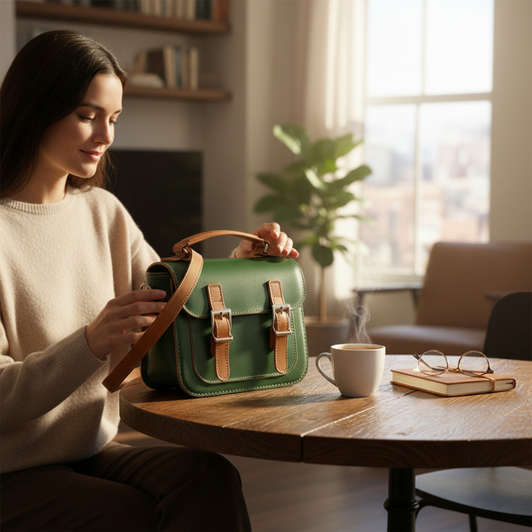 Exclusive The Signature "Emerald Forest" Genuine Cow Leather Bag Heritage Collection View