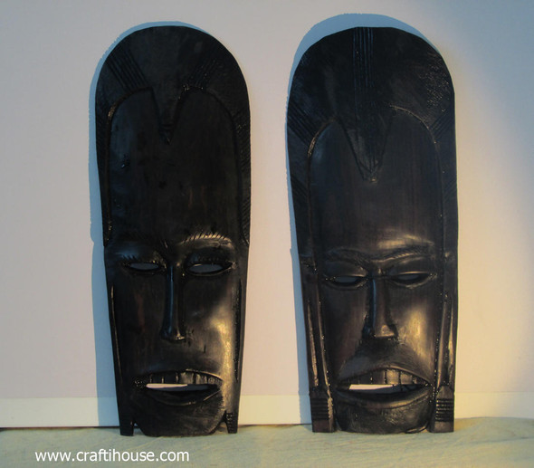 Hand Carved Pair Of Ebony African | Vintage Ebony Wood Head Bust | Sophisticated Interior Decor - Luxury Handcrafted Art Craftihouse Dubai