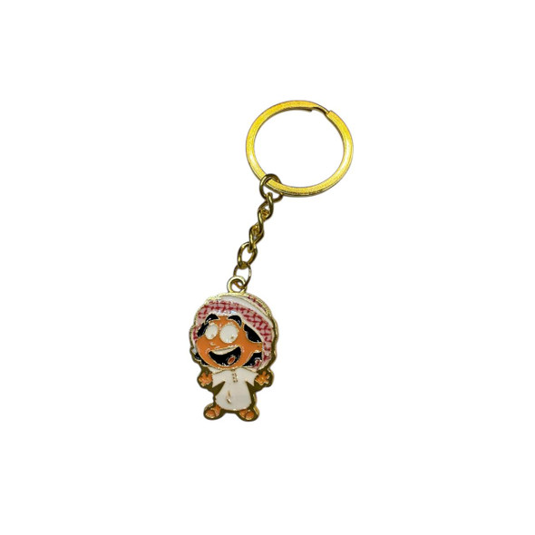 Luxury "emirati Boy" Chibi Enamel Keychain Artisan Detail Shot