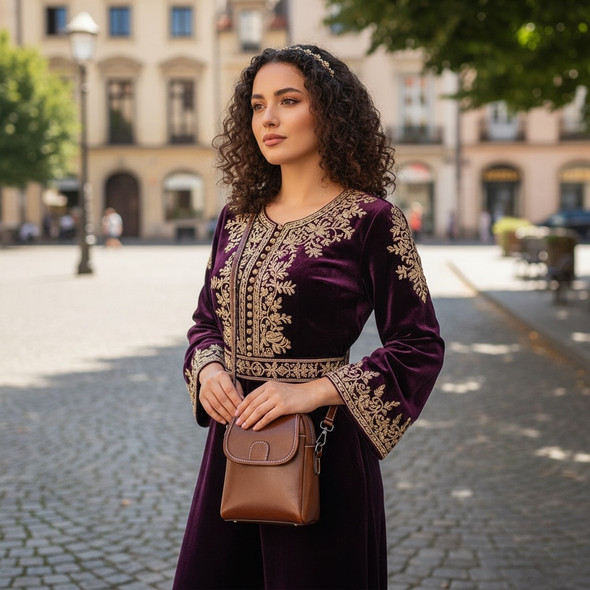 Dimension guide for the dark espresso leather bag showing its compact 19cm height, 14.5cm width, and 8cm depth for efficient storage.