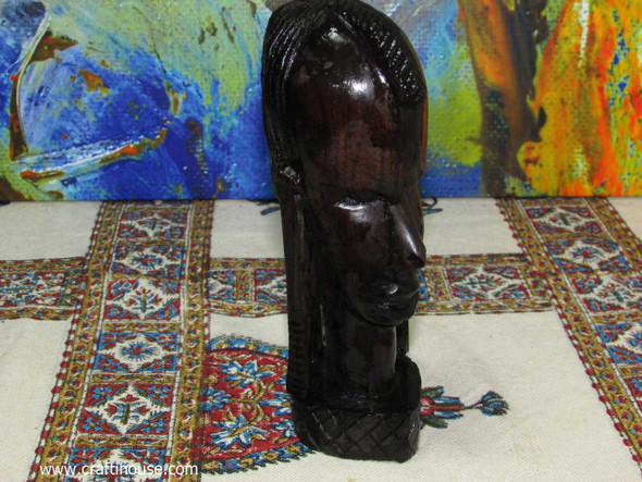 African Tribal Male Head Hand | Authentic African Folk Art Bust | Traditional Hand-carving - Luxury Handcrafted Art Craftihouse Dubai