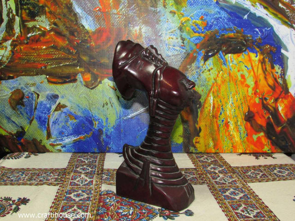 African Tribal Woman Head And Carved | Unique Handcrafted African Statuette | Cultural Heritage Art - Luxury Handcrafted Art Craftihouse Dubai