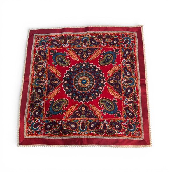 Red Pateh Dozi Tablecloth - | Premium Handcrafted Memento - Luxury Handcrafted Art Craftihouse Dubai