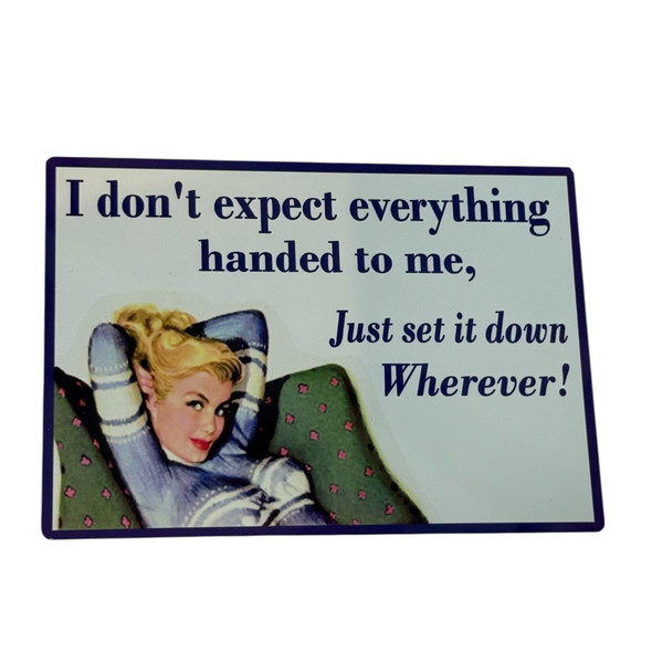 Vintage "set It Down Anywhere" Aluminum - 14x10 Cm Humorous Pin-up Retro Sign Durable Metal Funny Ho - Luxury Handcrafted Art Craftihouse Dubai