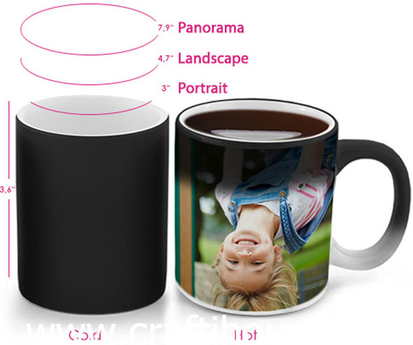 A personalized magic mug showing a heartwarming photo reveal—the perfect customized gift idea for birthdays or anniversaries.
