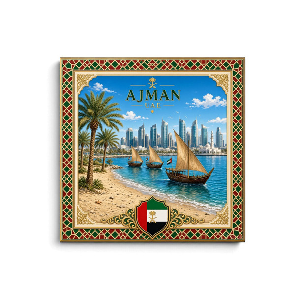 An exclusive Craftihouse printed aluminium fridge magnet, designed to bring patriotic pride and coastal elegance to metallic surfaces.