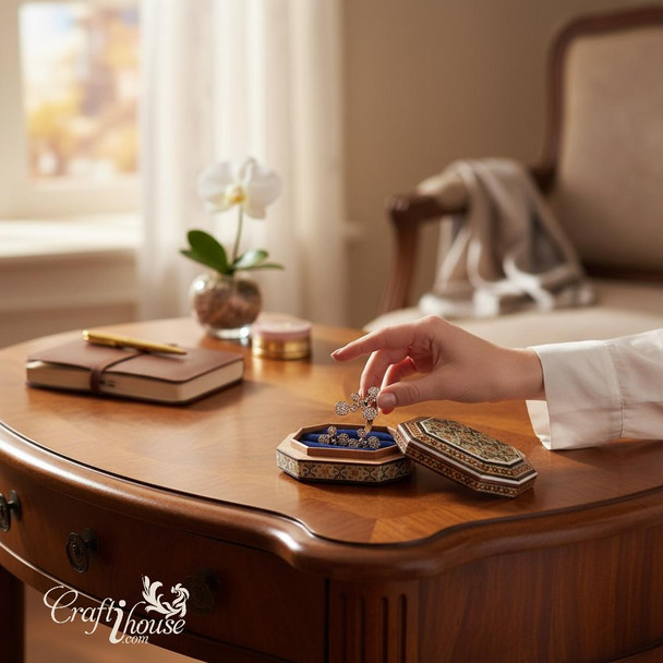 Mini decorative Persian inlay wooden box