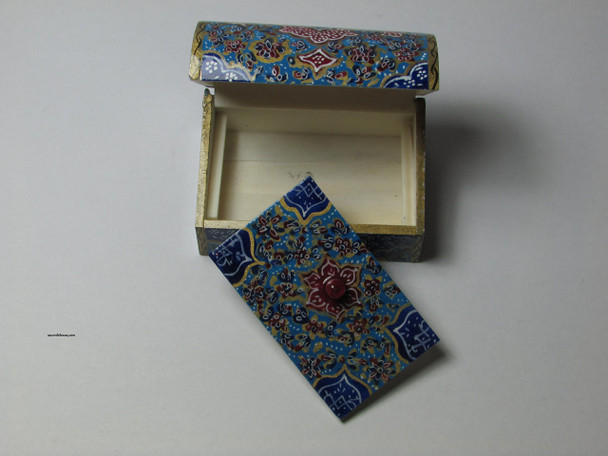 Handcrafted Wedding ring handmade miniature Jewelry's  box , Hand Painted Camel Bone Box ,650 Lifestyle Visual