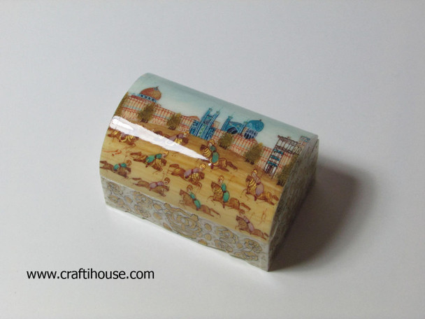 Exclusive Coins box handmade miniature Jewelry's  box , Hand Painted Camel Bone Box ,890 Fine Craftsmanship Detail