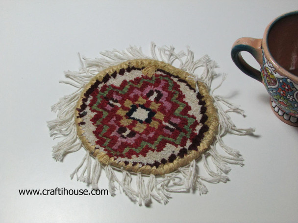 Round Handmade Carpet tea coaster