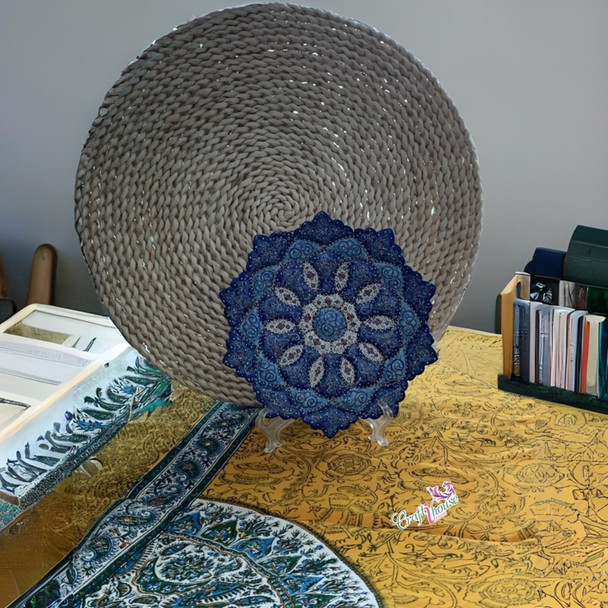 Exclusive Enamel Plate Minakari Plate Fine Craftsmanship Detail