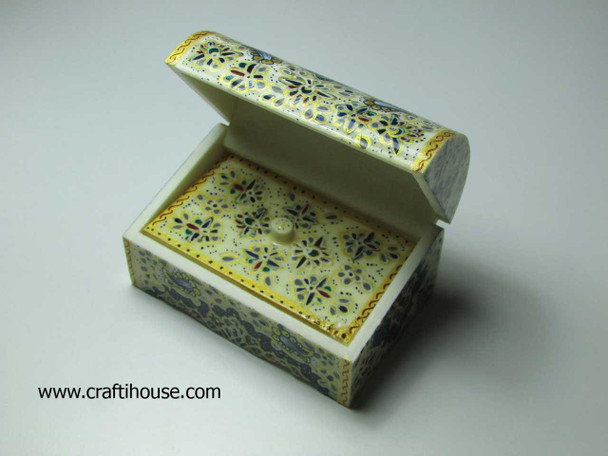 Exclusive handmade miniature Jewelry's  box , Hand Painted Camel Bone Box ,910 Fine Craftsmanship Detail