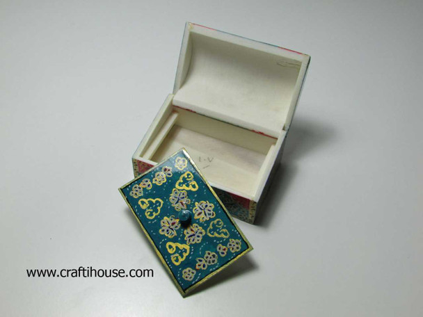 Exclusive handmade miniature Jewelry's  box , Hand Painted Camel Bone Box ,950 Fine Craftsmanship Detail