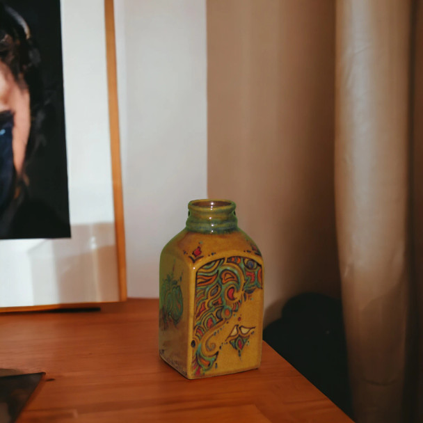 Handcrafted Glazed Earthenware Drinking Bottle - – Luxury Decor - Luxury Handcrafted Art Craftihouse Dubai