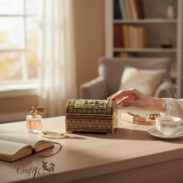 Handmade Khatamkari wooden collectible box