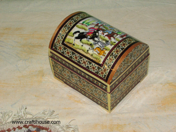 Khatam With Miniature | Premium Marquetry Keepsake Box | Traditional Craftsmanship - Luxury Handcrafted Art Craftihouse Dubai