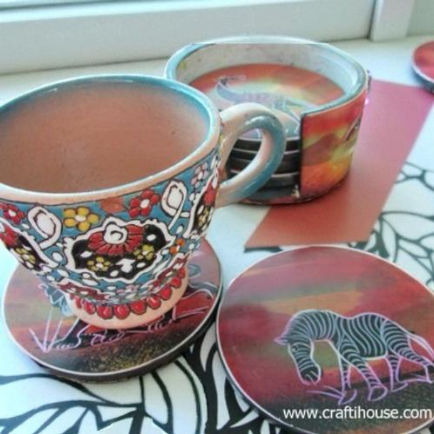 Unique African table décor soapstone coaster gift set