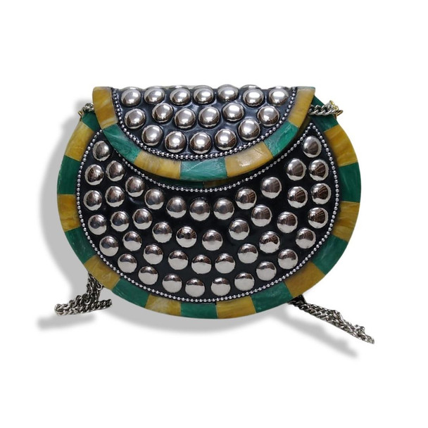 Luxury Handmade Metal Bag for Women covered with natural stone Premium Design Showcase