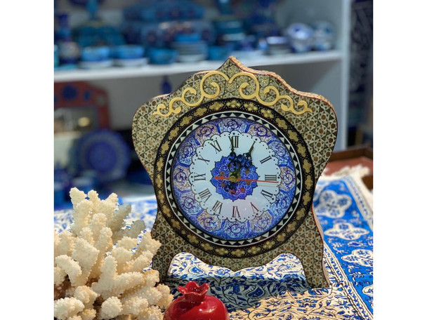 Marquetry Clock | Artisan Inlaid Wood Timepiece | Luxury Home Decor Accent - Luxury Handcrafted Art Craftihouse Dubai