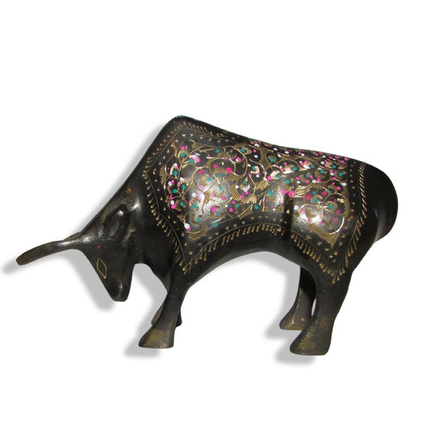 Brass Engraved Bull | Solid Brass Desert Mascot | Luxury Office Decor Figurine - Luxury Handcrafted Art Craftihouse Dubai