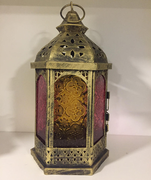 Lantern For Block Candle | Boutique Heritage Lantern | Artisan Glass Detail - Luxury Handcrafted Art Craftihouse Dubai