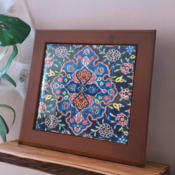 A professional product presentation of the authentic 10x10 cm decorative ceramic tile gift from a premier art, gift, and home decor supplier.
