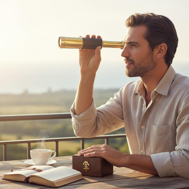 Brass pocket telescope