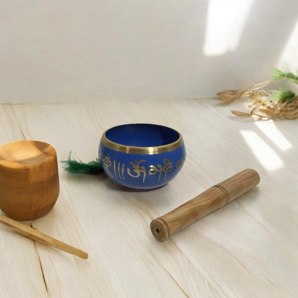 A premium handcrafted brass singing bowl titled "The Resonant Soul" designed for meditation, yoga, and sound healing practices.